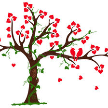 Схема вышивки «Arbol con corazones»