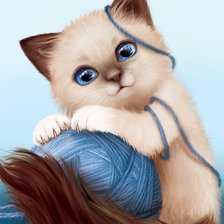 Схема вышивки «Gatto gomitolo»