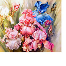 Схема вышивки «акварельные ирисы»