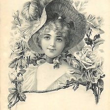 Схема вышивки «дама ретро»