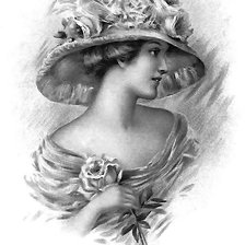 Схема вышивки «дама ретро»