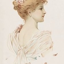 Схема вышивки «дама ретро»