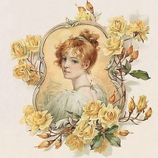 Схема вышивки «дама ретро»