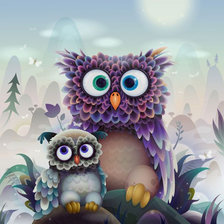 Схема вышивки «Сова»