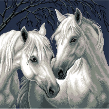 Схема вышивки «кони»