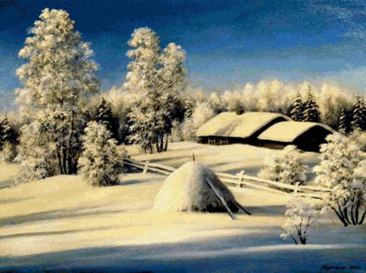 Зимний пейзаж - предпросмотр