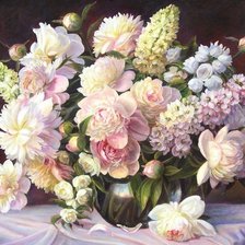 Схема вышивки «ваза пионы»