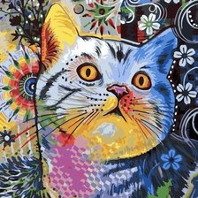 Схема вышивки «кот»