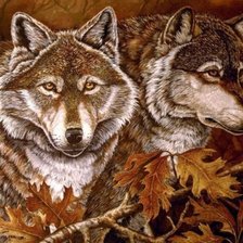 Схема вышивки «Волки»