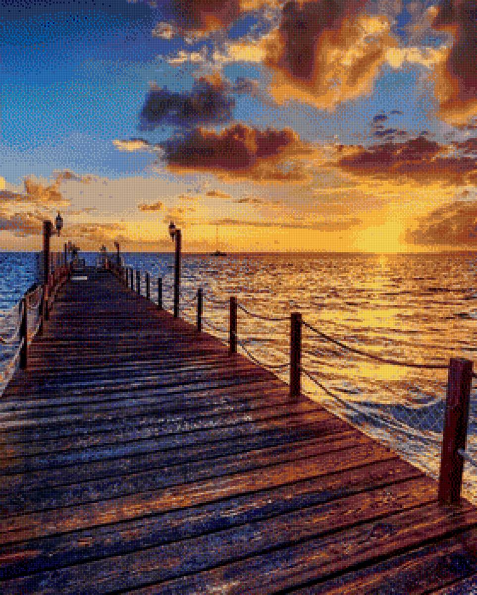 Закат - море, закат, пейзаж - предпросмотр