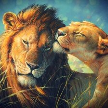 Схема вышивки «Львы»