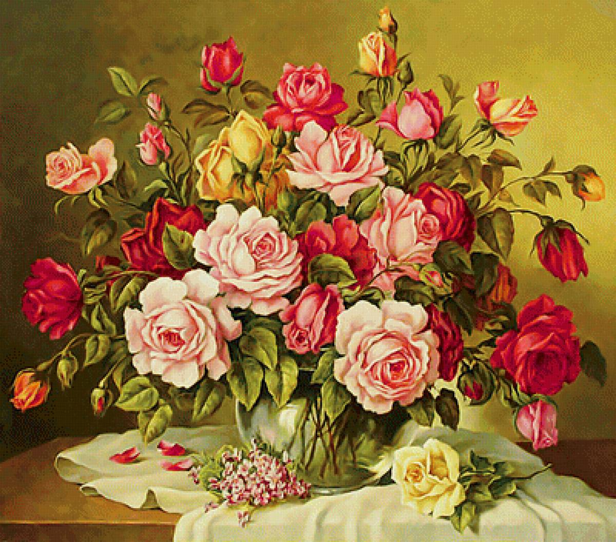 Букет - розы, цветы в вазе, цветы - предпросмотр