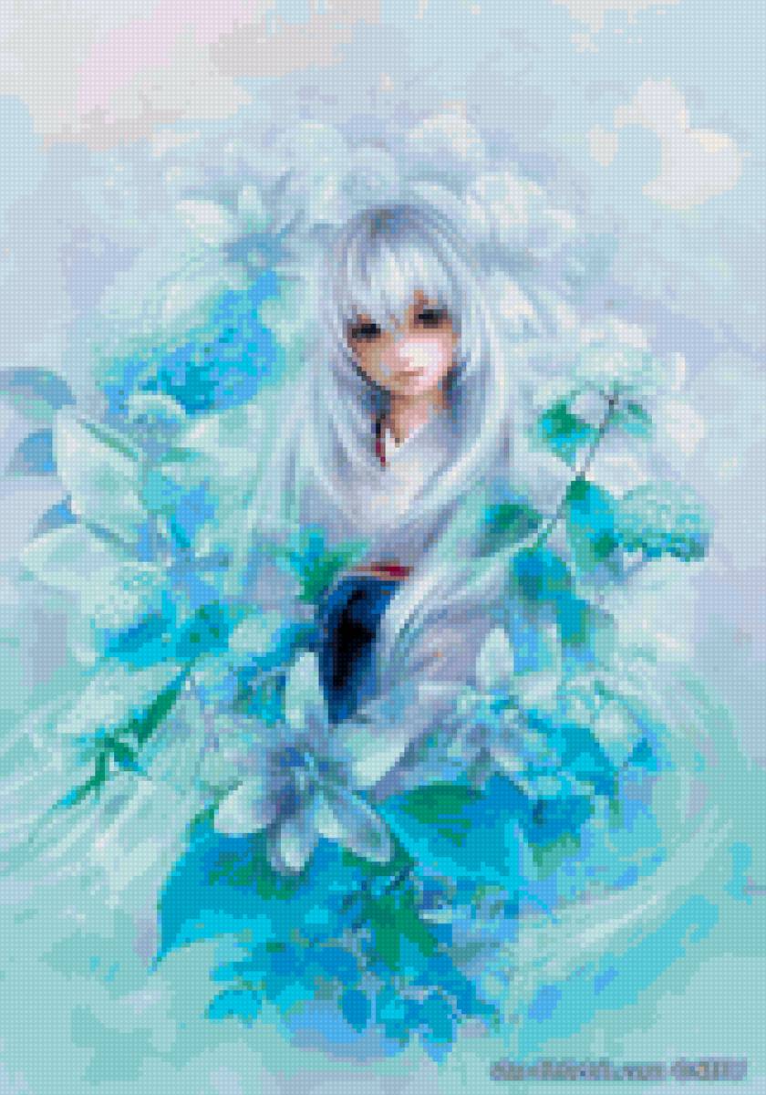 Фея Цветы - фэнтези, фея, цветы, девушка - предпросмотр