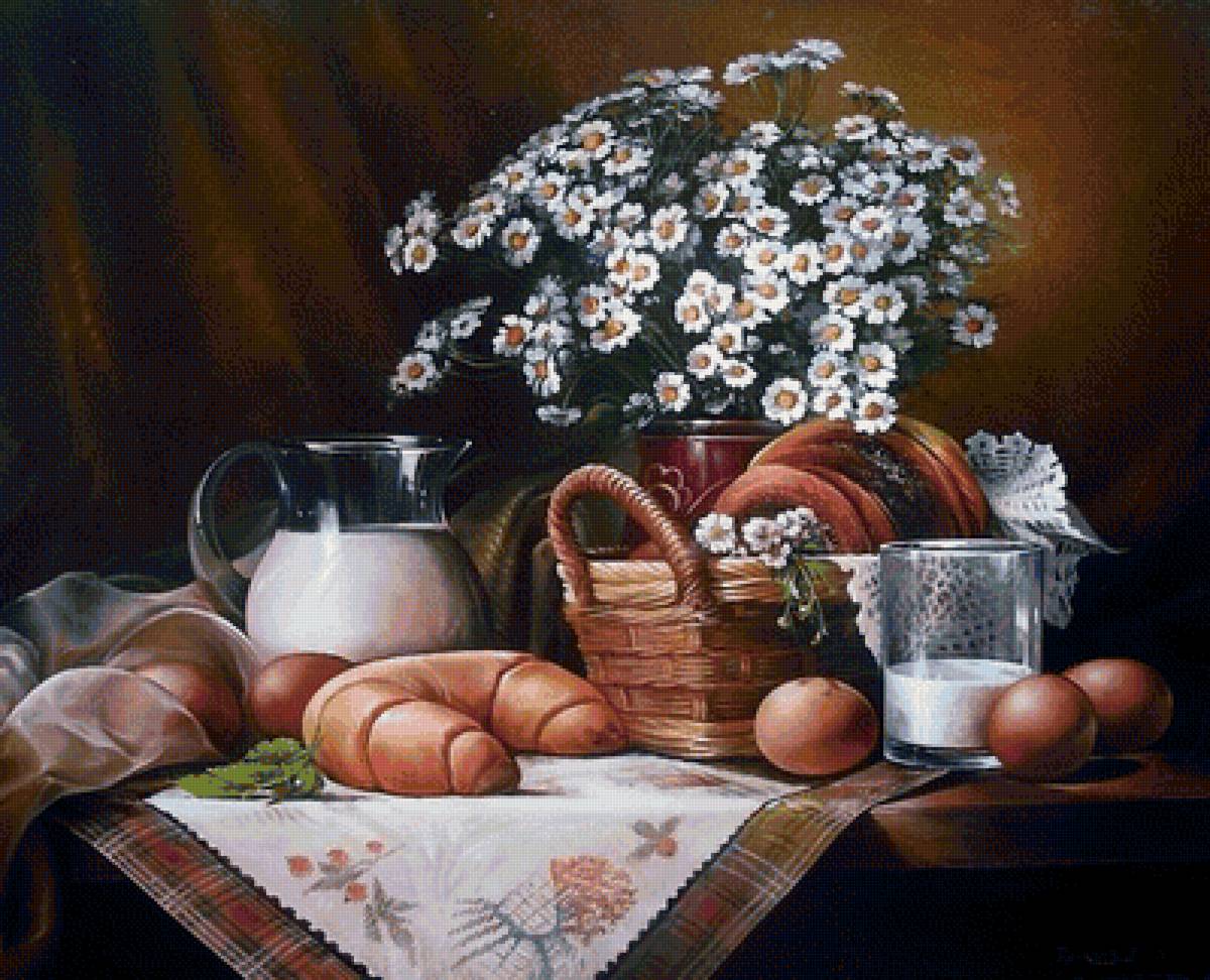Завтрак в деревне - натюрморт - предпросмотр