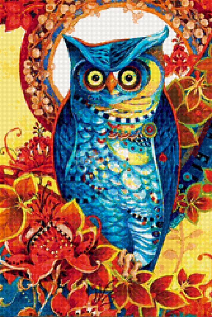 этническая сова - цветы, этника, сова - предпросмотр