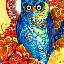 Схема вышивки «этническая сова»