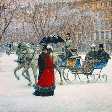 Схема вышивки «Зимняя прогулка»