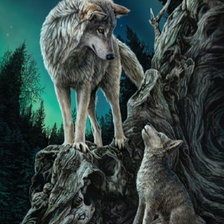 Схема вышивки «волки»