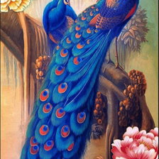 Схема вышивки «павлины»