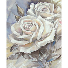 Схема вышивки «Белые розы.»