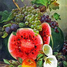 Схема вышивки «натюрморт с арбузом»