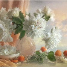 Схема вышивки «Натюрморт с пионами.»