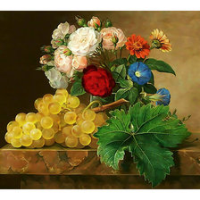 Схема вышивки «Натюрморт с виноградом.»
