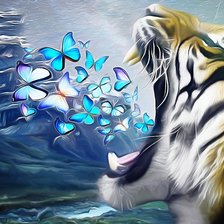 Схема вышивки «тигр»