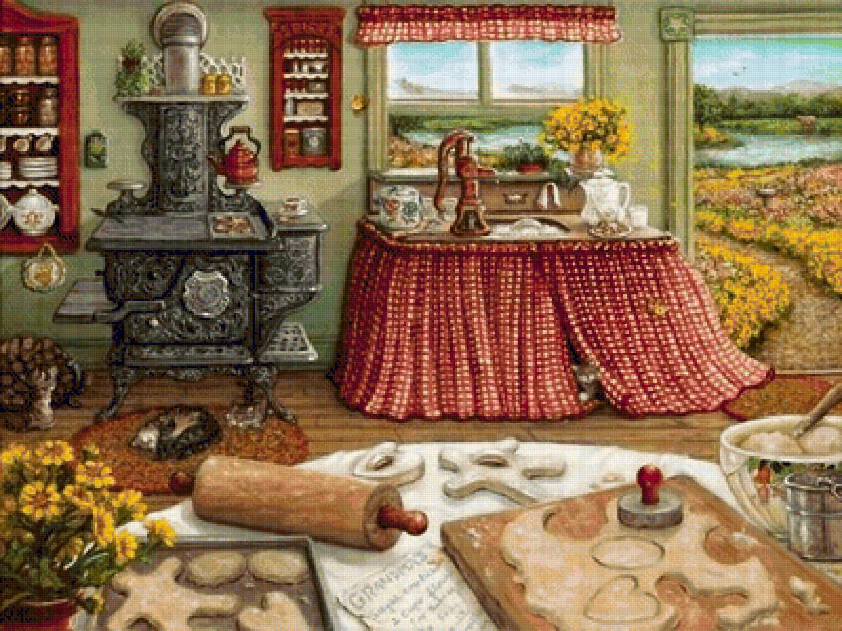 Домашний уют Жанет Крускамп - кухня, картины, интерьер - предпросмотр