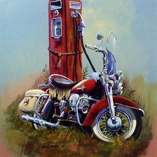 Схема вышивки «Старая бензоколонка»