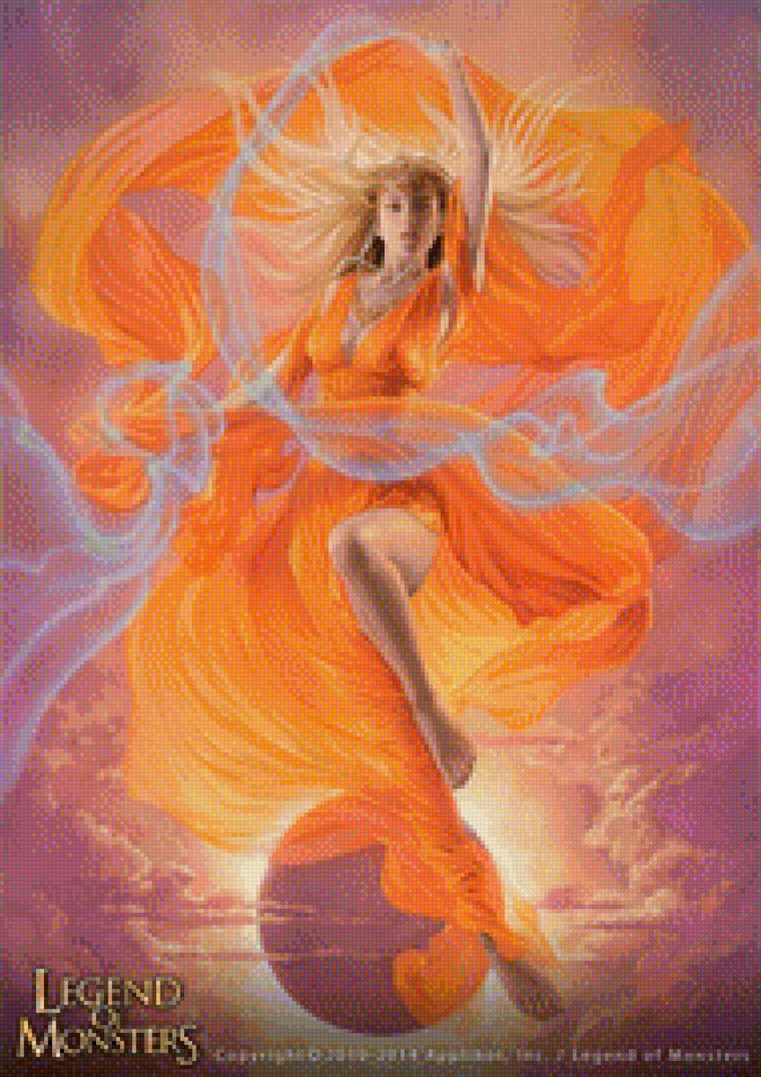 Оранжевый танец - танец, девушка - предпросмотр