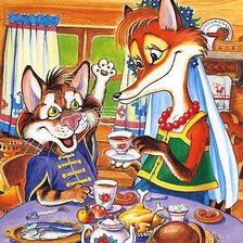 Схема вышивки «кот и лиса»