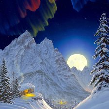 Схема вышивки «Ночь в горах»