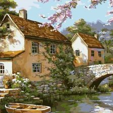 Схема вышивки «Весенний пейзаж»