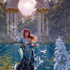 Схема вышивки «Зима, фея»