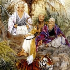 Схема вышивки «приключения старцев в китае»