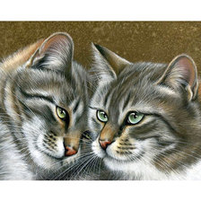 Схема вышивки «Родственные котики»