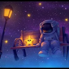 Схема вышивки «Отдых в космосе. (По картине Yuri Martell, Canada)»