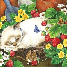 Схема вышивки «на клубничной грядке»