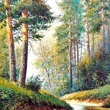 Схема вышивки «лес»