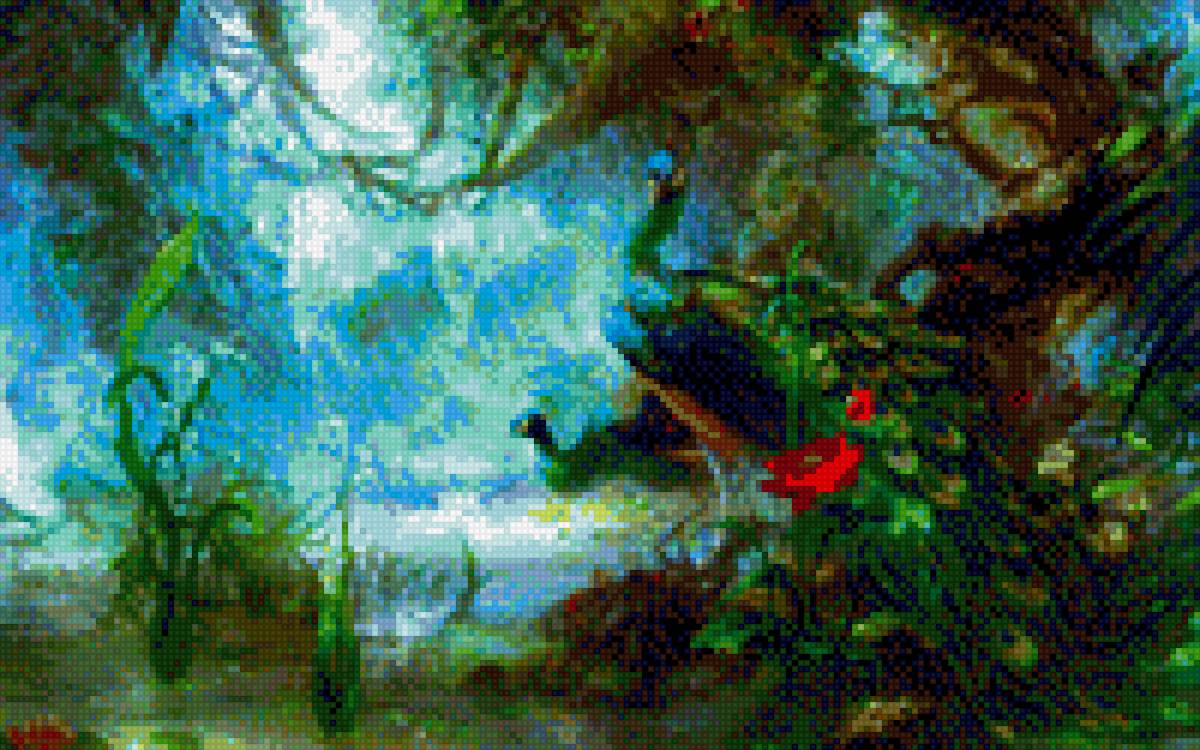 павлины в лесу - предпросмотр