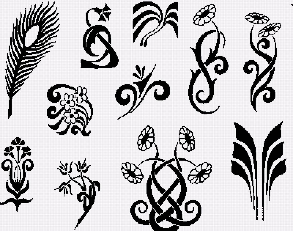 Узоры 4 - монохром - предпросмотр