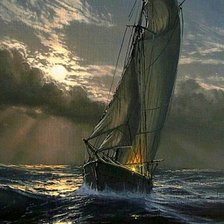 Схема вышивки «парусник»