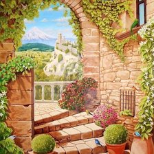 Схема вышивки «Дворик»