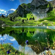 Схема вышивки «Озеро в горах»