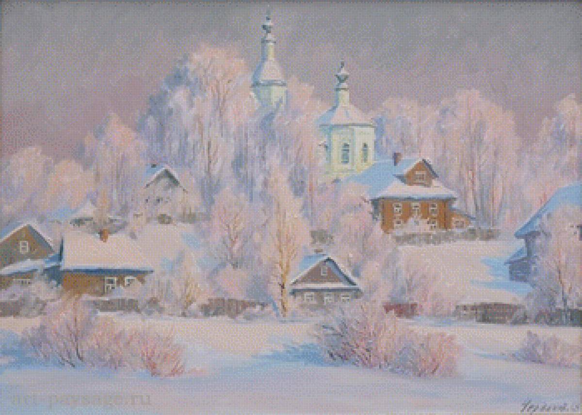 Мороз и солнце. Чердаков - иней, картина, чердаков, зима, мороз, пейзаж, солнце - предпросмотр