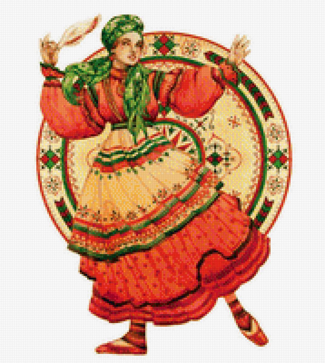 Русские ремесла. Пижемская роспись. - узор, цветы, девушка, ремесла - предпросмотр