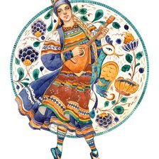 Схема вышивки «Серия "Русские ремесла". Гжельская маховика.»