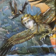 Схема вышивки «Див - дух-прорицатель в образе птицы.»