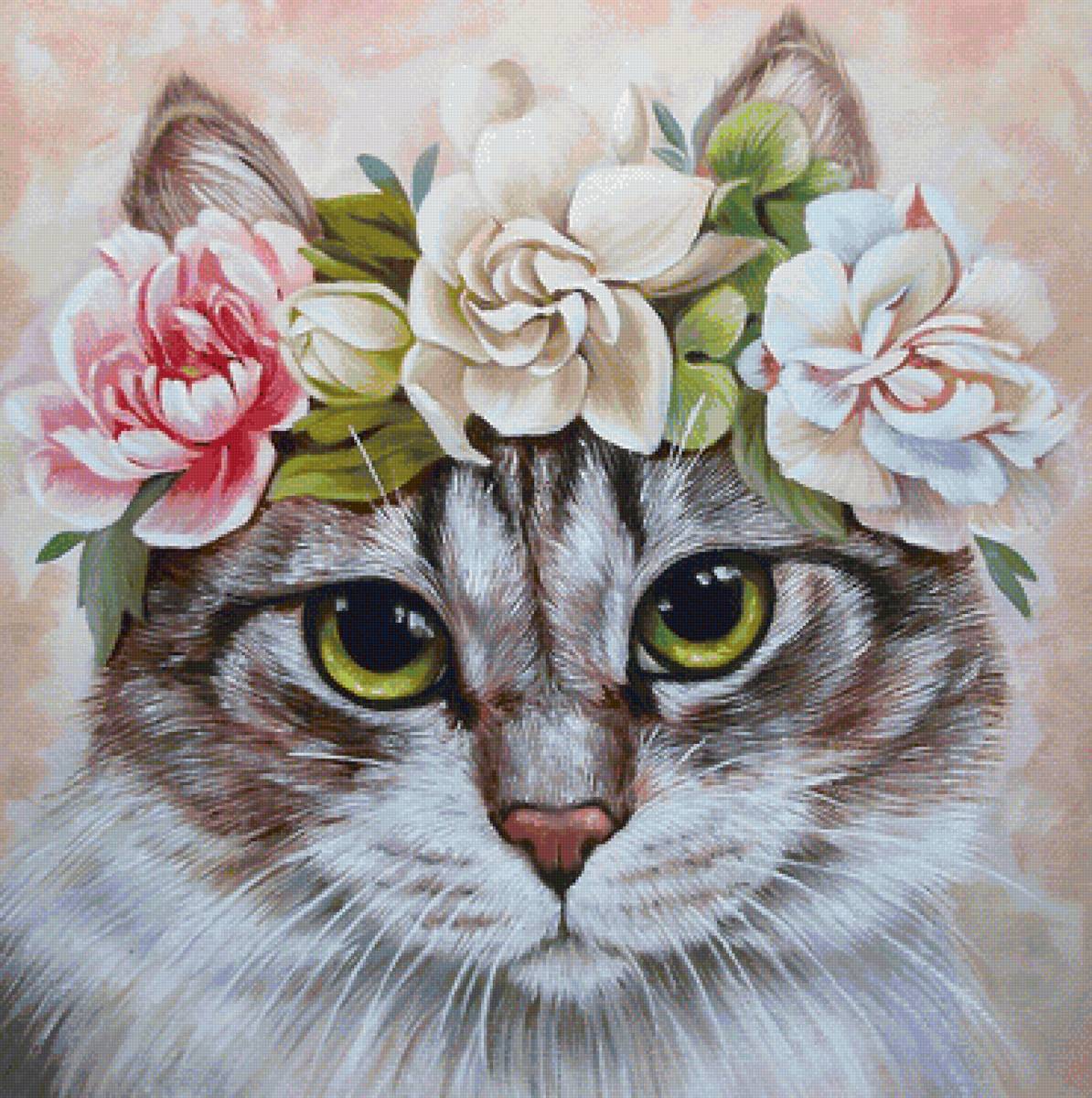 кошка в венке - венок, кошка - предпросмотр